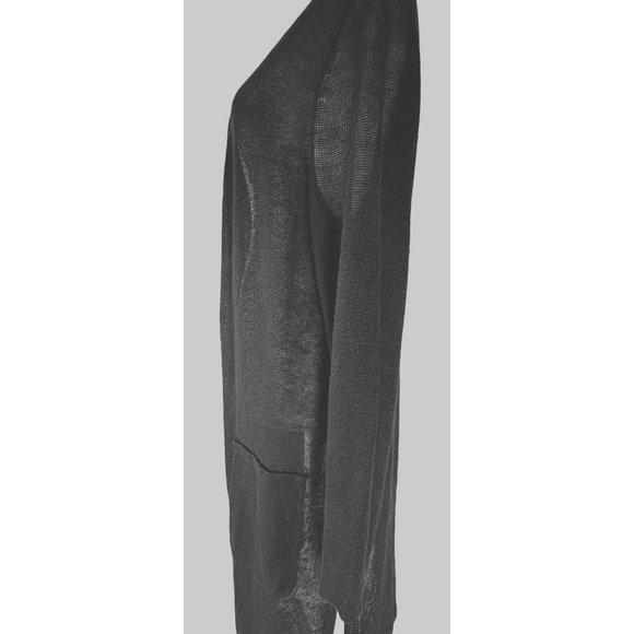 J. Jill Open‎ Front Long Cardigan Size Large Black Classy - Picture 3 of 9